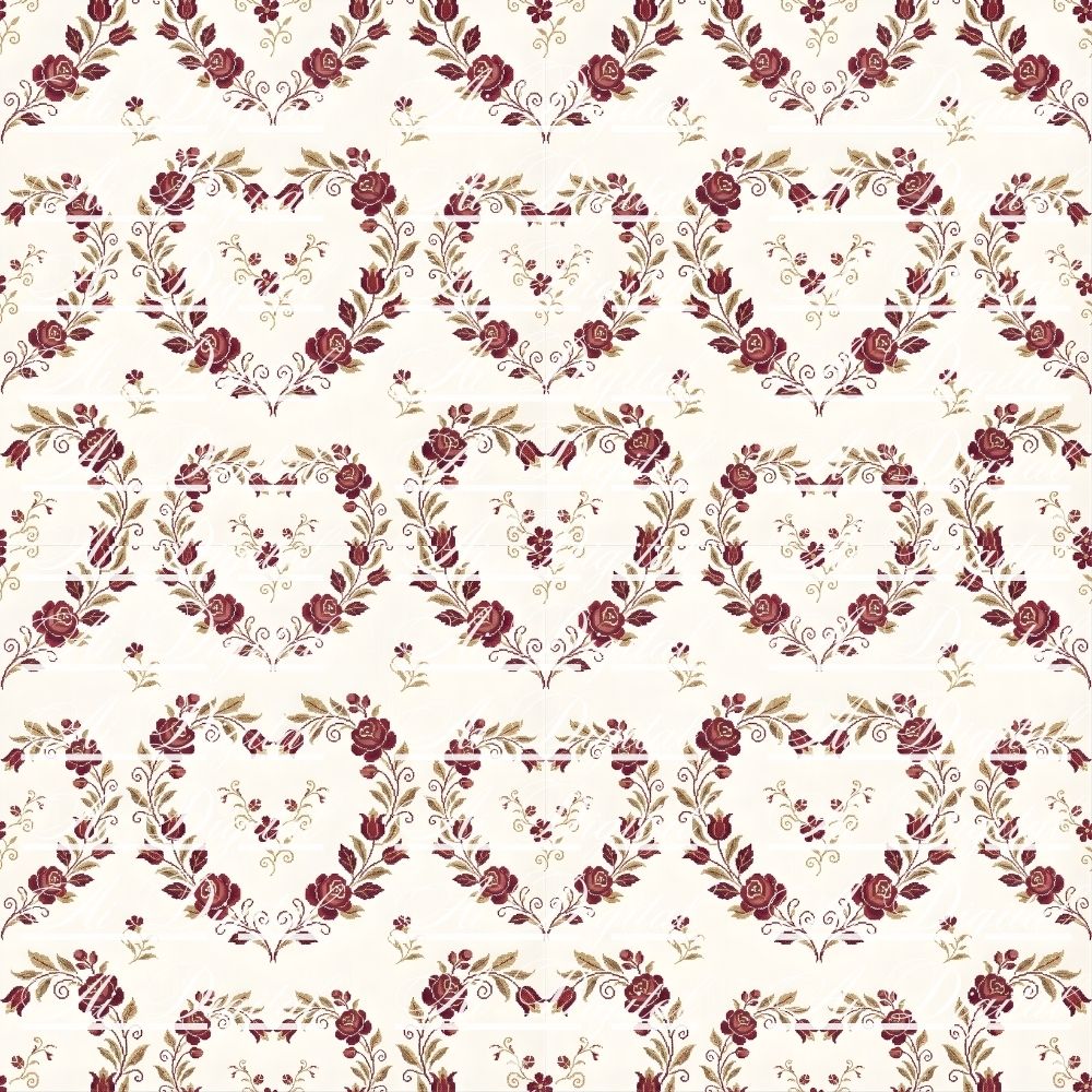 Bulgarian Embroidery Valentine’s Patterns – 33 Digital Papers