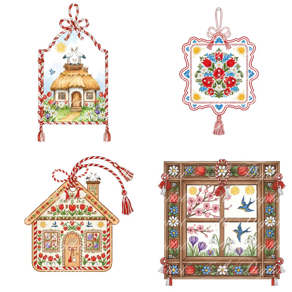 Baba Marta Martenitsa Clipart Bundle (35 PNG, 300 DPI)