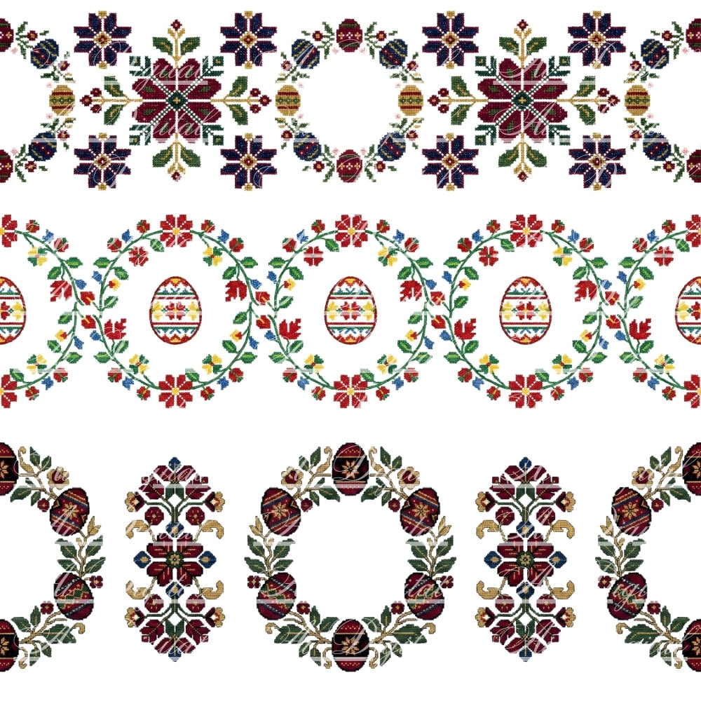 Bulgarian Easter Horizontal Patterns – 31 Digital Borders