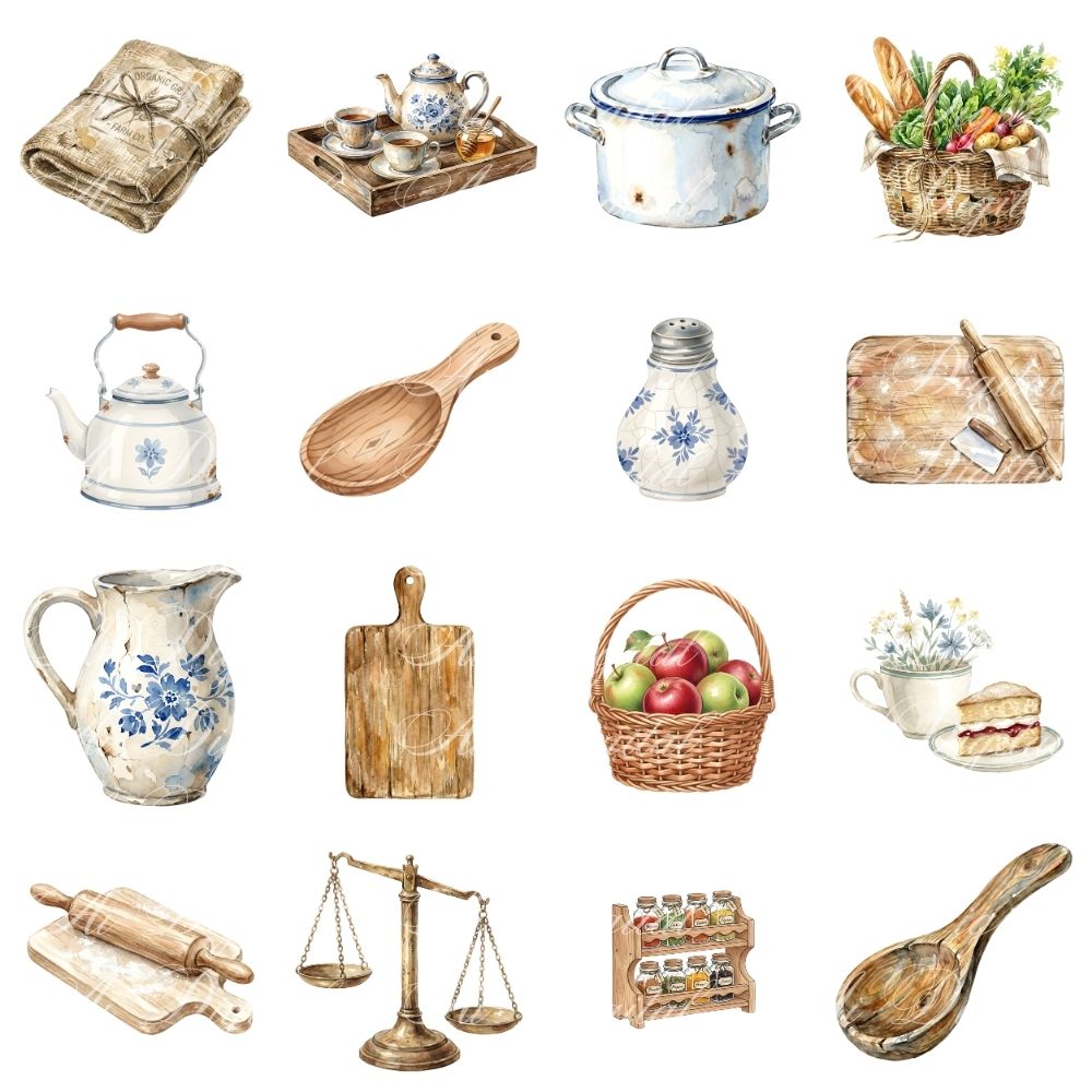 Vintage Kitchen Clipart Bundle