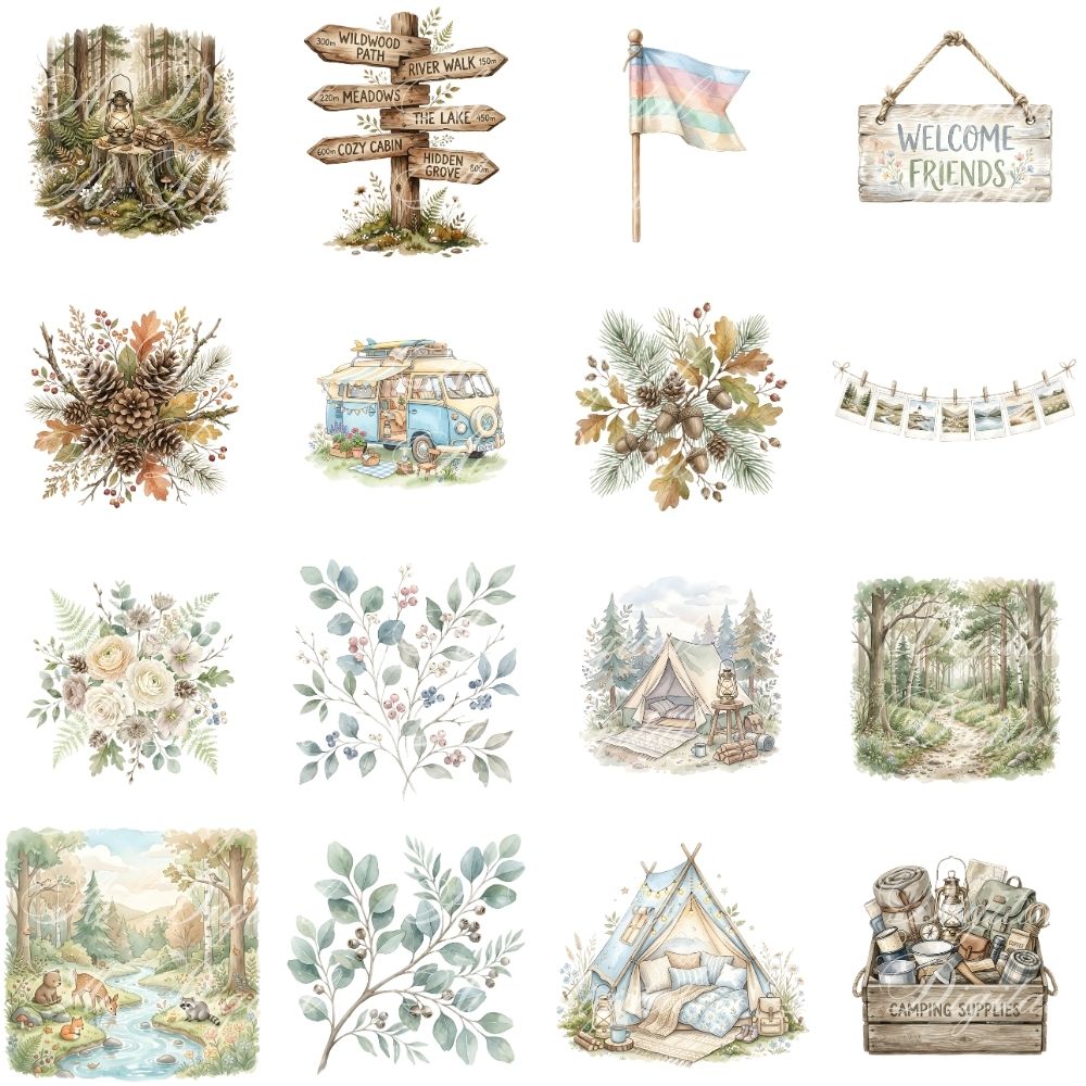 Little Explorers Clipart Bundle – 98 PNG Files & 12 Digital Papers
