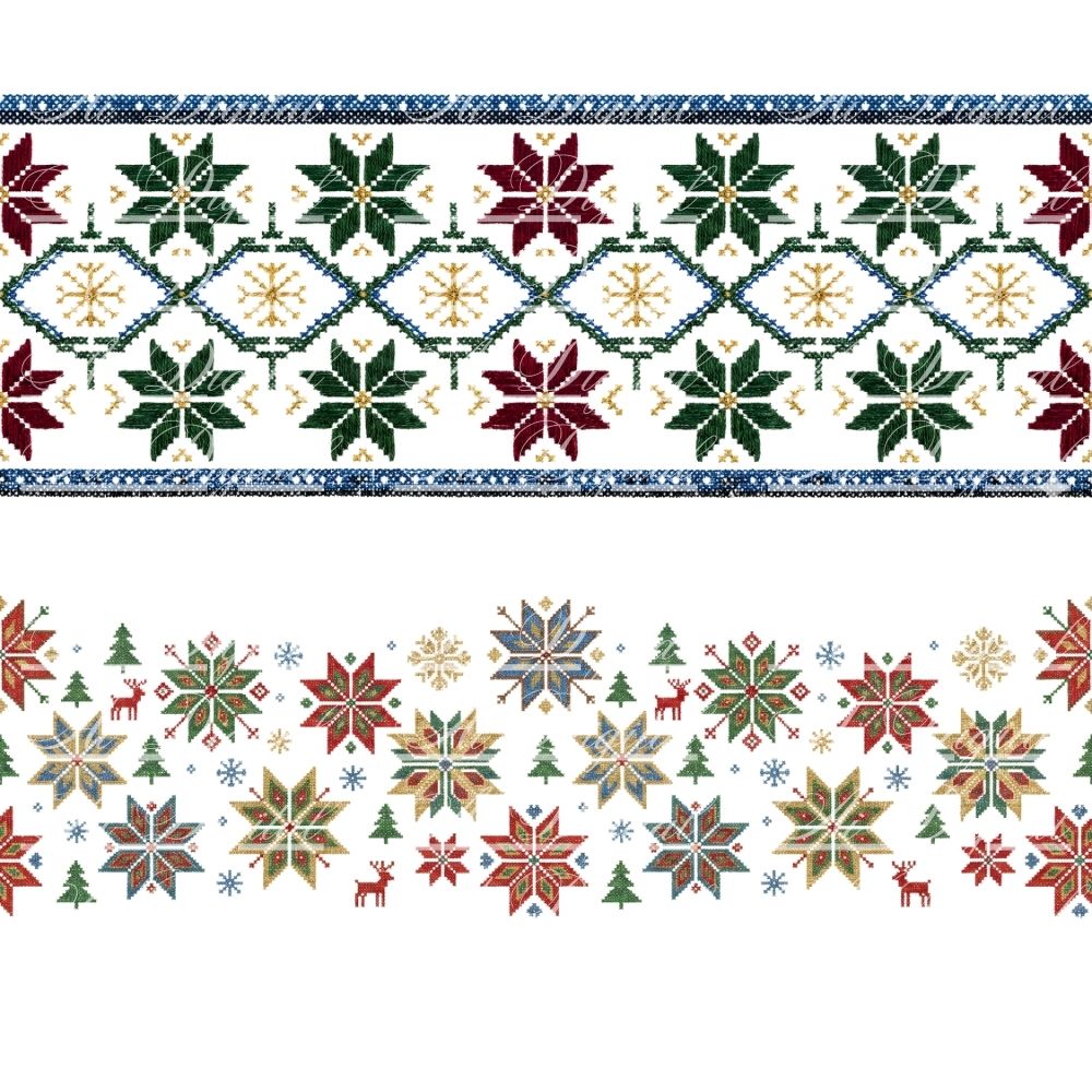 Bulgarian Christmas Horizontal Patterns – 31 Digital Borders