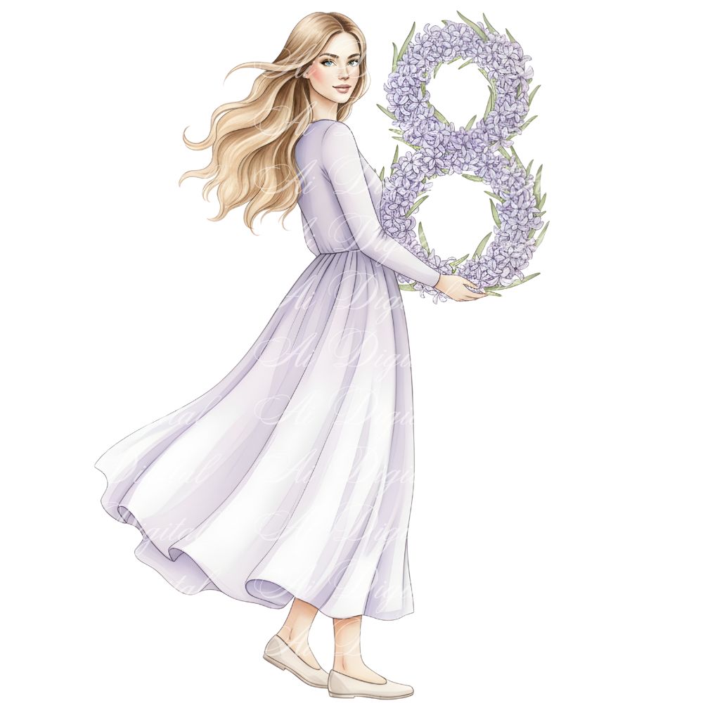 International Women’s Day Watercolor Clipart Bundle