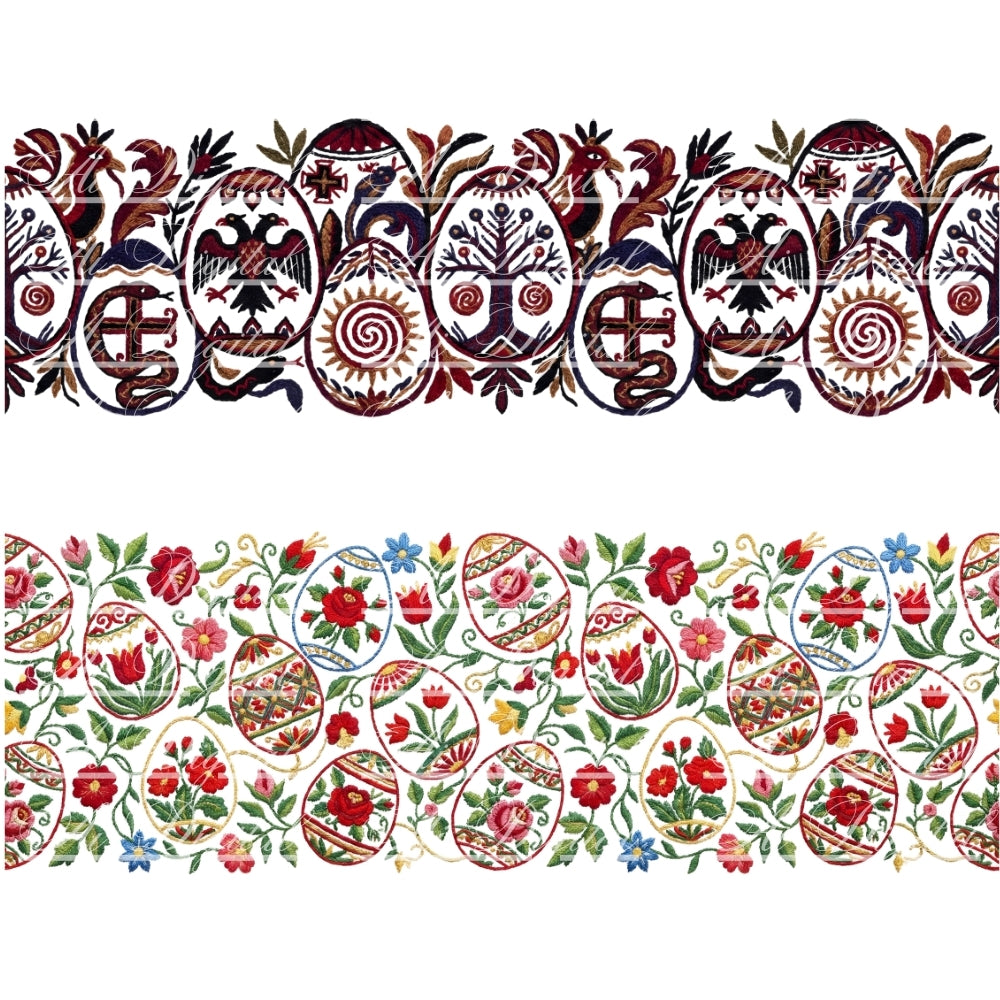 Bulgarian Easter Horizontal Patterns – 31 Digital Borders
