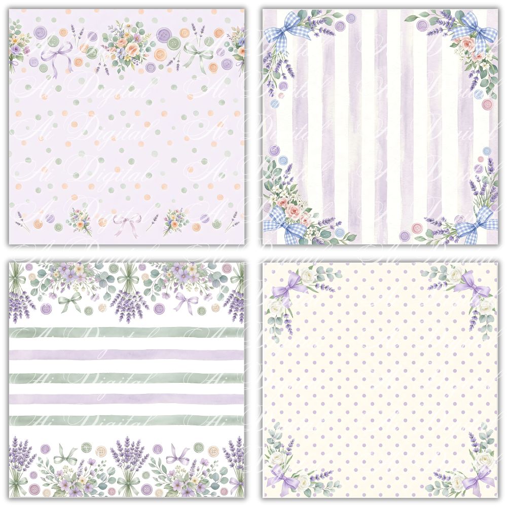 Lavender Goose Clipart & Digital Paper Bundle