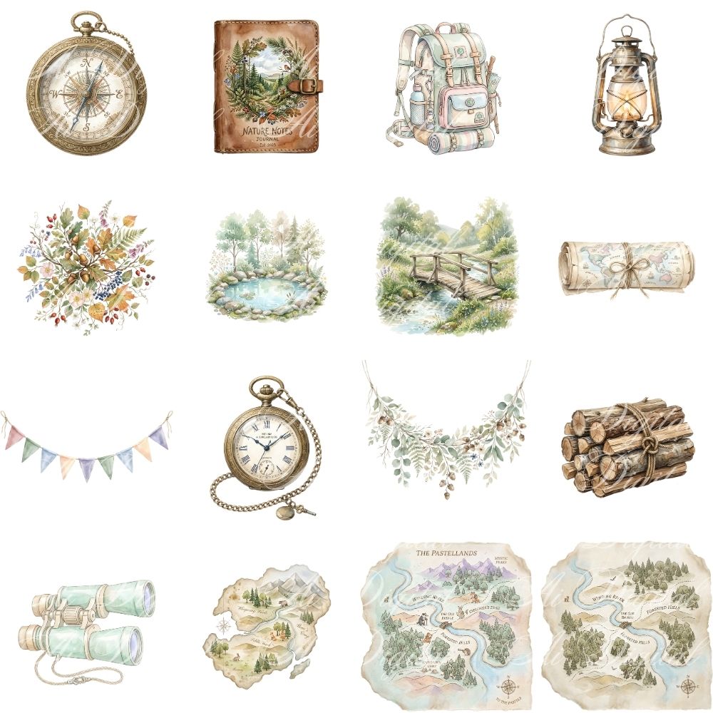 Little Explorers Clipart Bundle – 98 PNG Files & 12 Digital Papers
