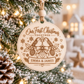 Personalized Our First Christmas Together Ornament or Fridge Magnet, Custom Couple Names Wooden Keepsake, Laser Engraved Christmas Gift