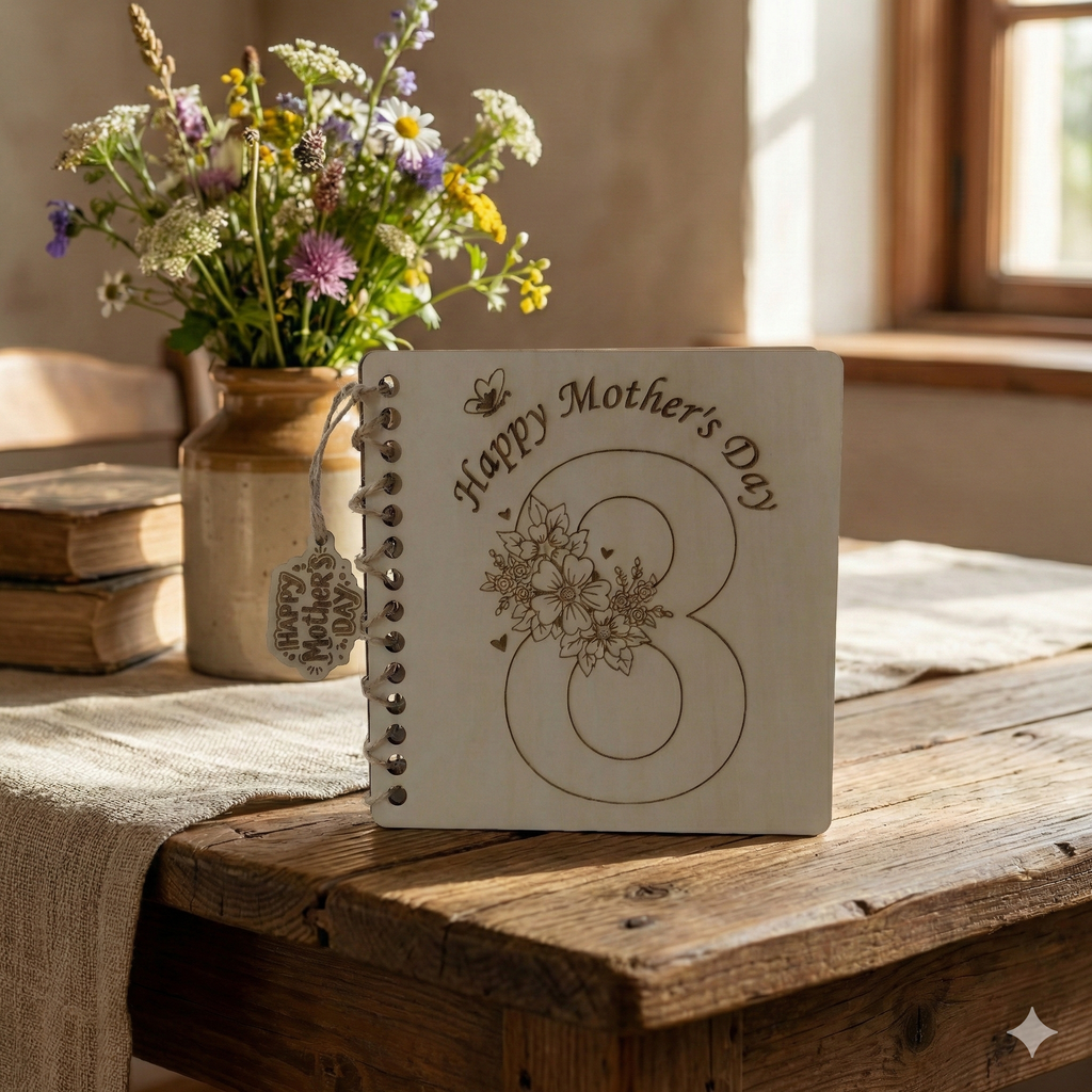 Wooden Mother’s Day Card (13×13 cm)