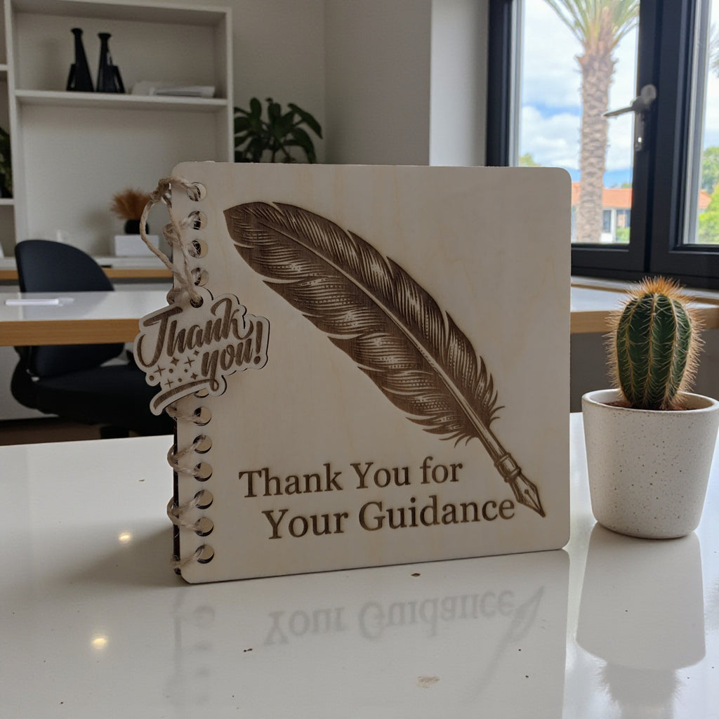 Wooden Thank You Teacher Card (13×13 cm)