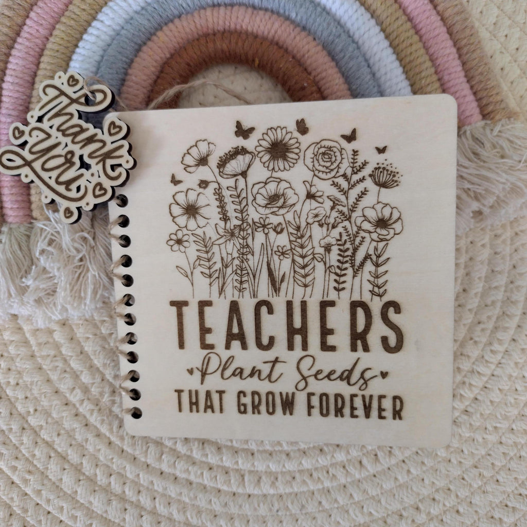 Personalised Teacher Thank You Card | Wooden Laser Engraved Teacher Gift | End of Year Appreciation Keepsake from Student