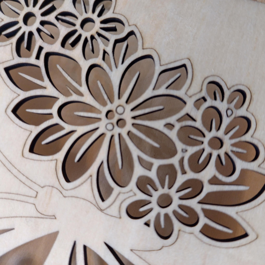 Wooden Happy Birthday Card for Her | Laser Cut Floral Butterfly Birthday Card | Engraved Wooden Keepsake Greeting Card Gift - product photo 6