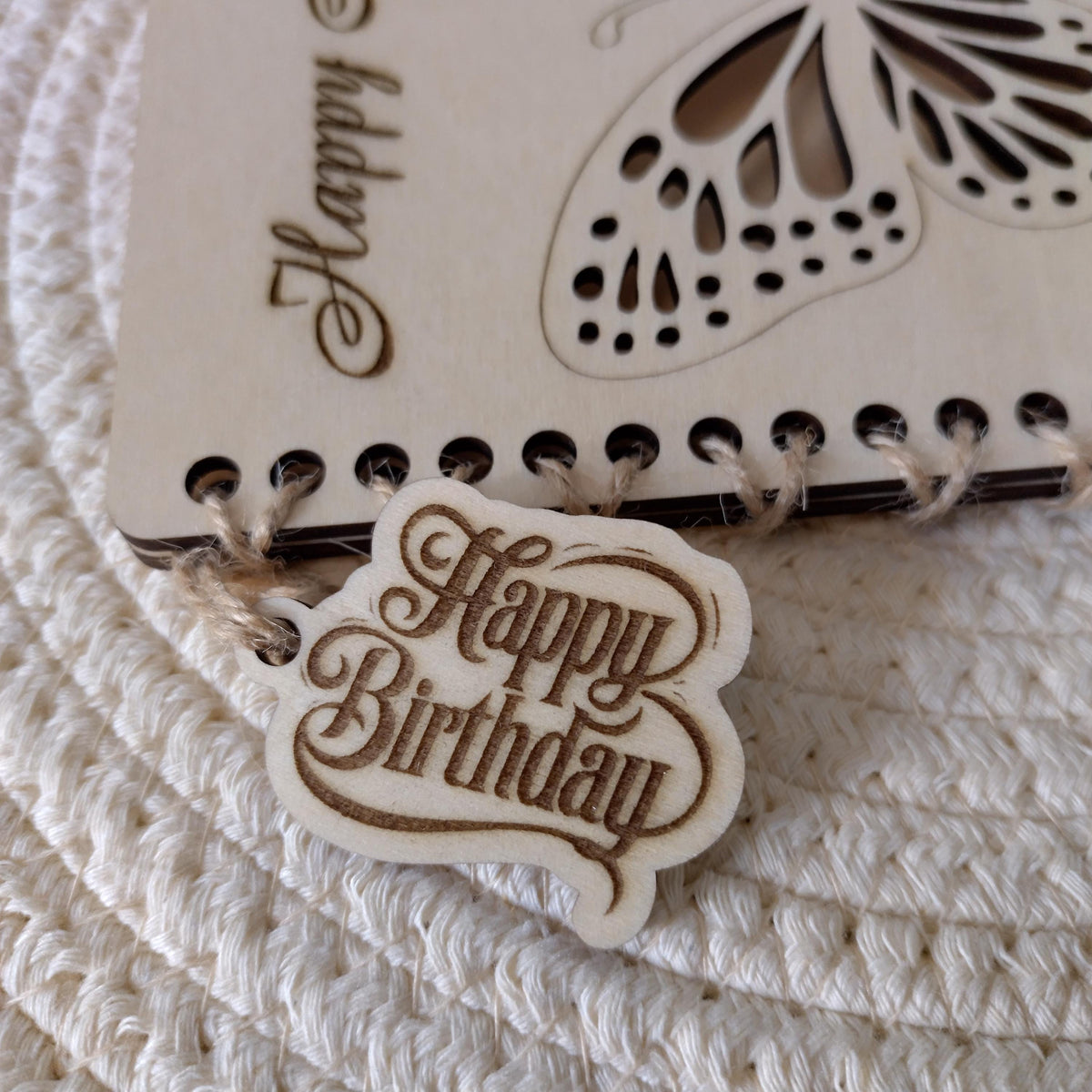 Personalised Wooden Happy Birthday Card | Laser Cut Floral Butterfly Card | Milestone 40th 50th 60th 70th Birthday Keepsake - product photo 9