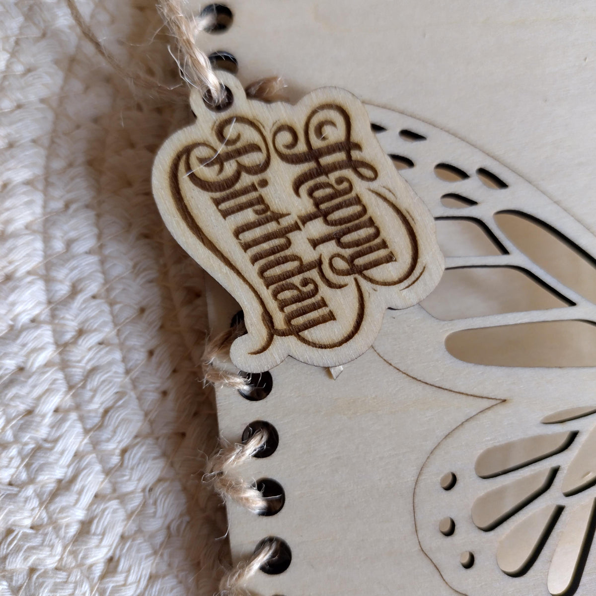 Laser Cut Wooden Happy Birthday Card | Butterfly Floral Birthday Card for Her | Engraved Wooden Keepsake 21st 30th 40th Gift - product photo 10