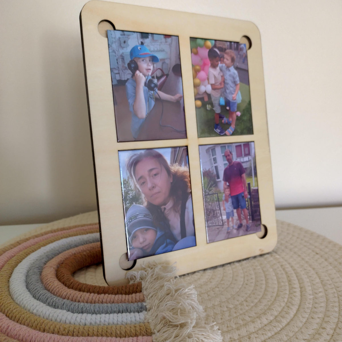 Wooden Magnet Photo Frame | Holds 1–8 Magnets 6.5x9cm | Wall or Shelf Display | Custom Laser Cut Gift | Vertical or Horizontal