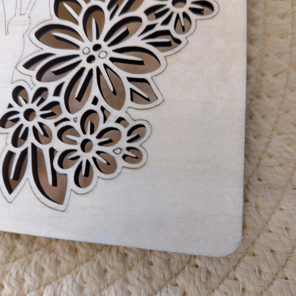 Wooden Happy Birthday Card for Her | Laser Cut Floral Butterfly Birthday Card | Engraved Wooden Keepsake Greeting Card Gift - product photo 7