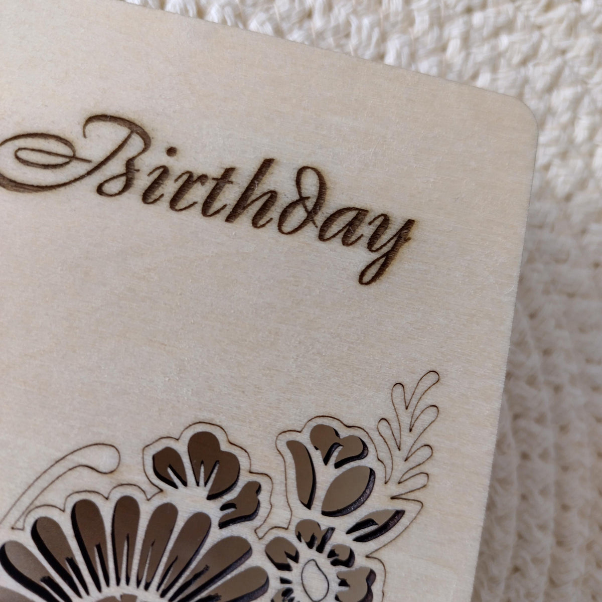 Personalised Wooden Happy Birthday Card | Laser Cut Floral Butterfly Card | Milestone 40th 50th 60th 70th Birthday Keepsake - product photo 8