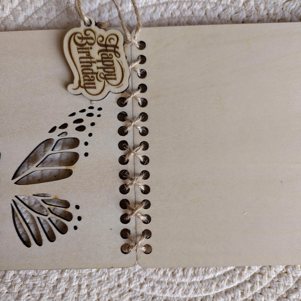 Laser Cut Wooden Happy Birthday Card | Butterfly Floral Birthday Card for Her | Engraved Wooden Keepsake 21st 30th 40th Gift - product photo 9
