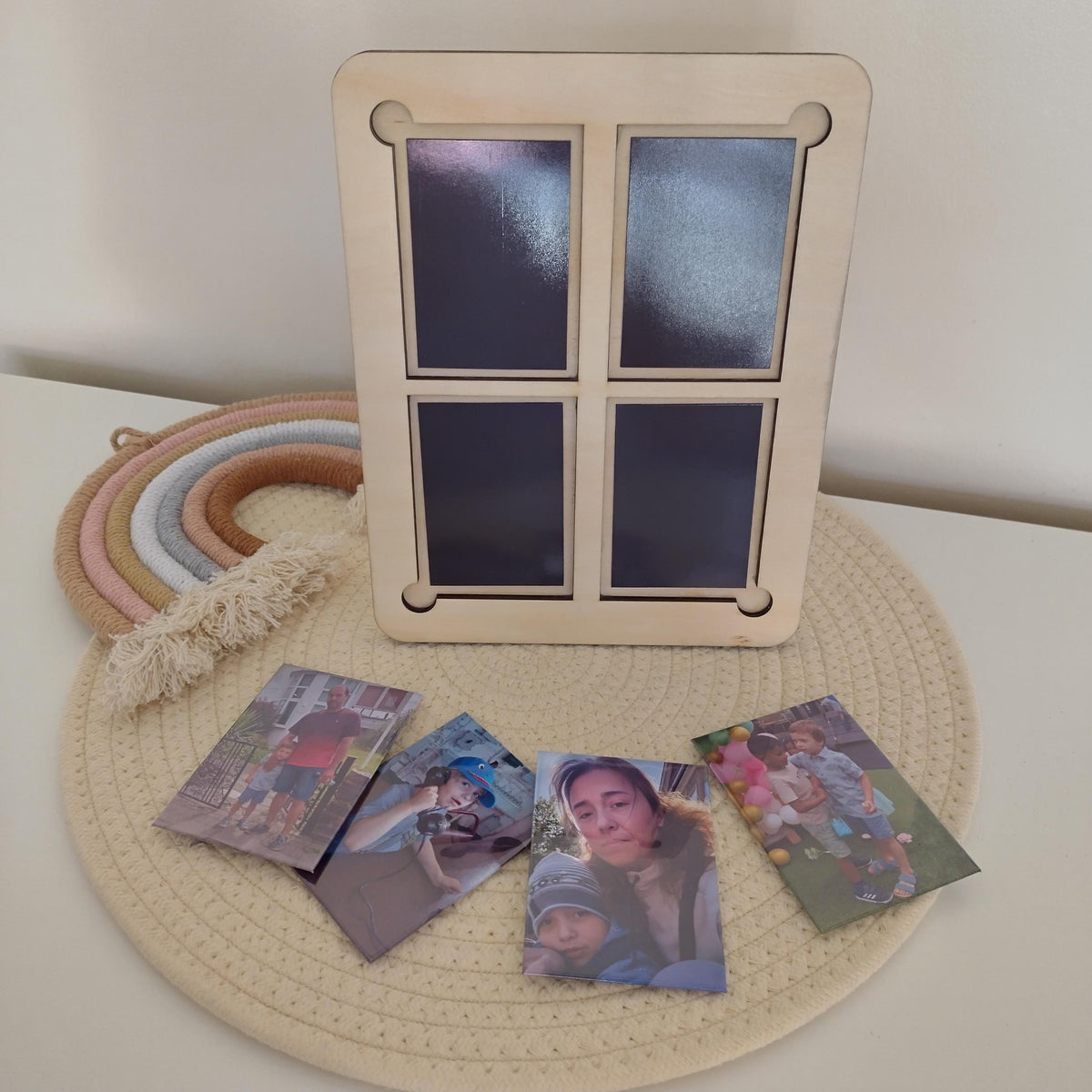 Wooden Magnet Photo Frame | Holds 1–8 Magnets 6.5x9cm | Wall or Shelf Display | Custom Laser Cut Gift | Vertical or Horizontal - product photo 7
