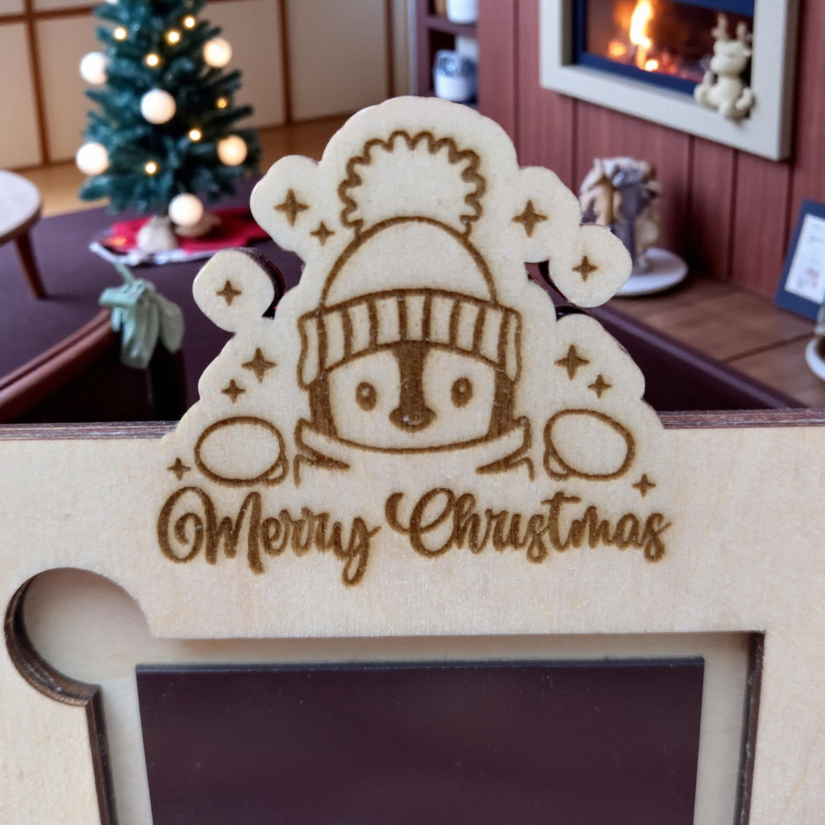 Personalized Wooden Christmas Photo Frame | Magnetic Birch Picture Holder | Custom Family Keepsake | Laser Cut Holiday Gift Display - product photo 10