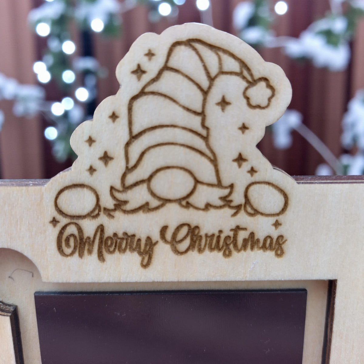 Personalized Wooden Christmas Photo Frame | Magnetic Birch Picture Holder | Custom Family Keepsake | Laser Cut Holiday Gift Display - product photo 8