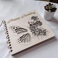 Laser Cut Wooden Happy Birthday Card | Butterfly Floral Birthday Card for Her | Engraved Wooden Keepsake 21st 30th 40th Gift
