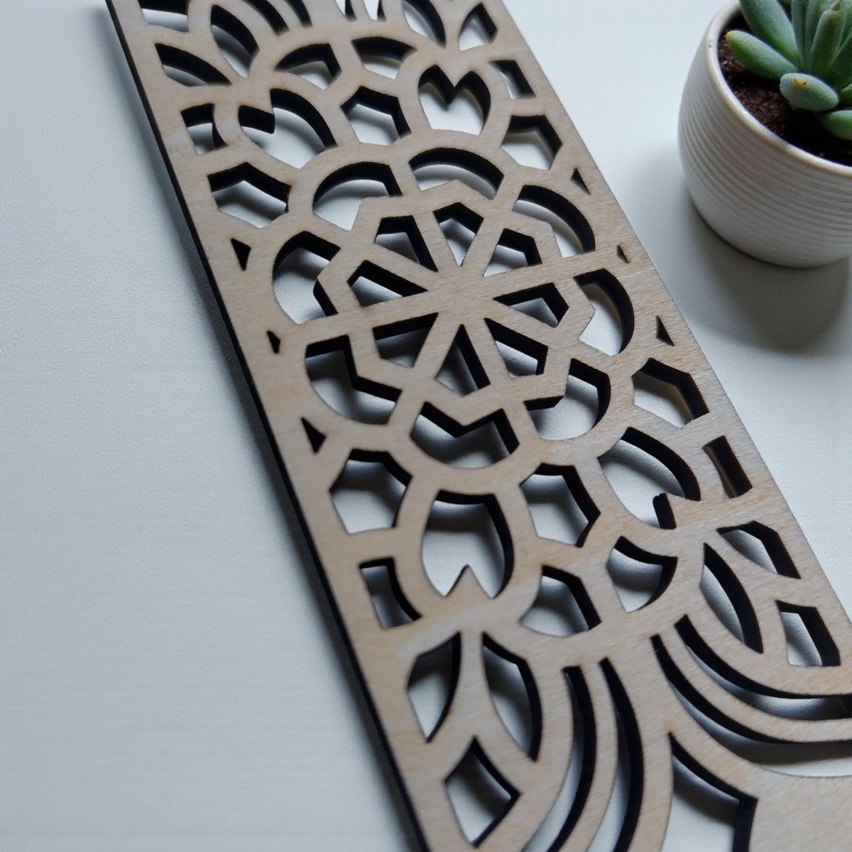Personalized Wooden Bookmark with Name & Initial, Laser-Cut Floral Monogram Bookmark, Custom Gift for Book Lover, Teacher Gift - product photo 3