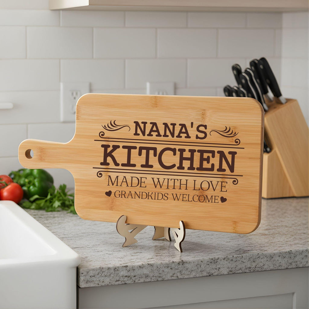 Engraved Bamboo Cutting Board, Nana's Kitchen Gift, Grandma Gift, Recipe Cutting Board, Mothers Day Gift - product photo 3
