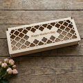 Personalised Wooden Gift Box with Rose, Mother’s Day Keepsake Box, Custom Engraved Lid, 23x10x2 cm, Gift for Mum