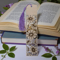Personalized Wooden Bookmark with Tassel, Laser-Cut Daisy Floral Bookmark, Book Lover Gift, Teacher Appreciation Gift, Custom Name Bookmark