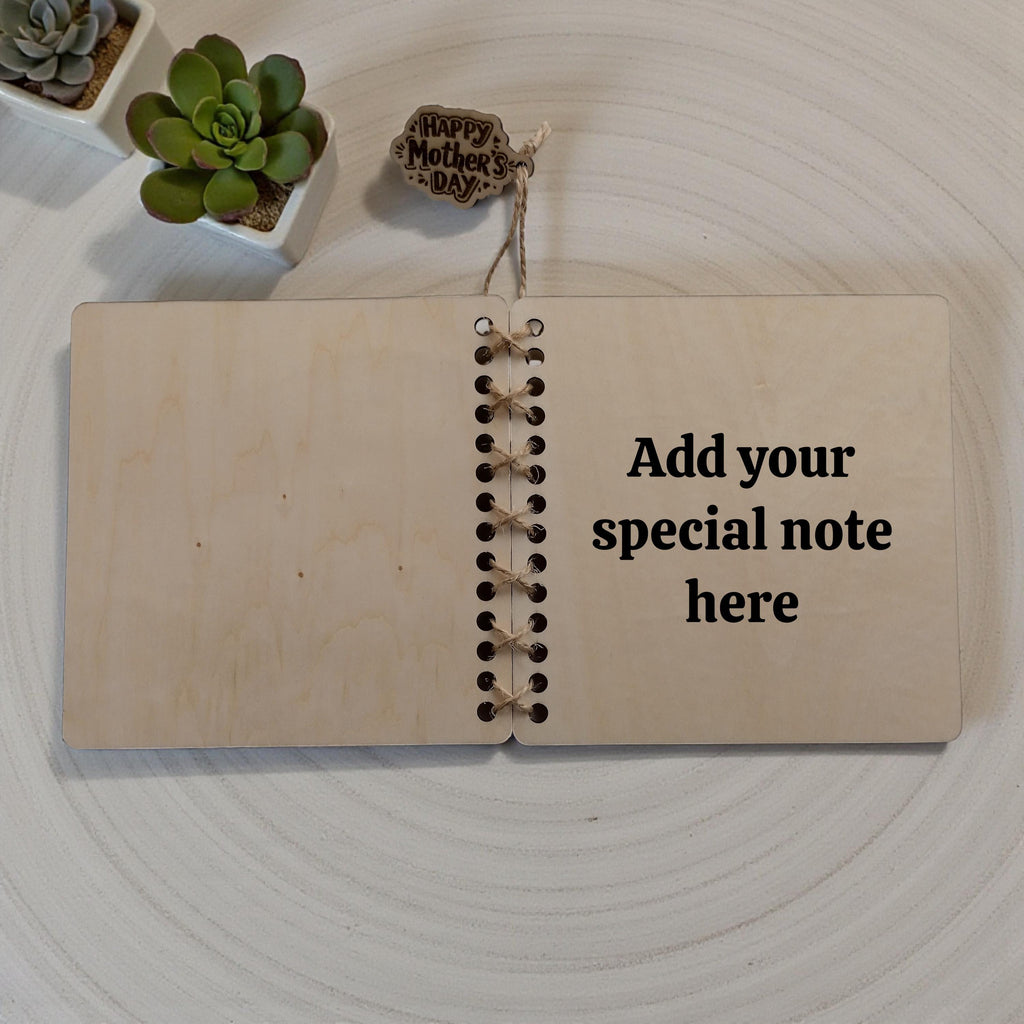 Wooden Mother's Day Card, Laser Engraved 13x13 cm, Floral Number 8 Keepsake Card, 8 March Gift for Mum, Handmade Card - product photo 4