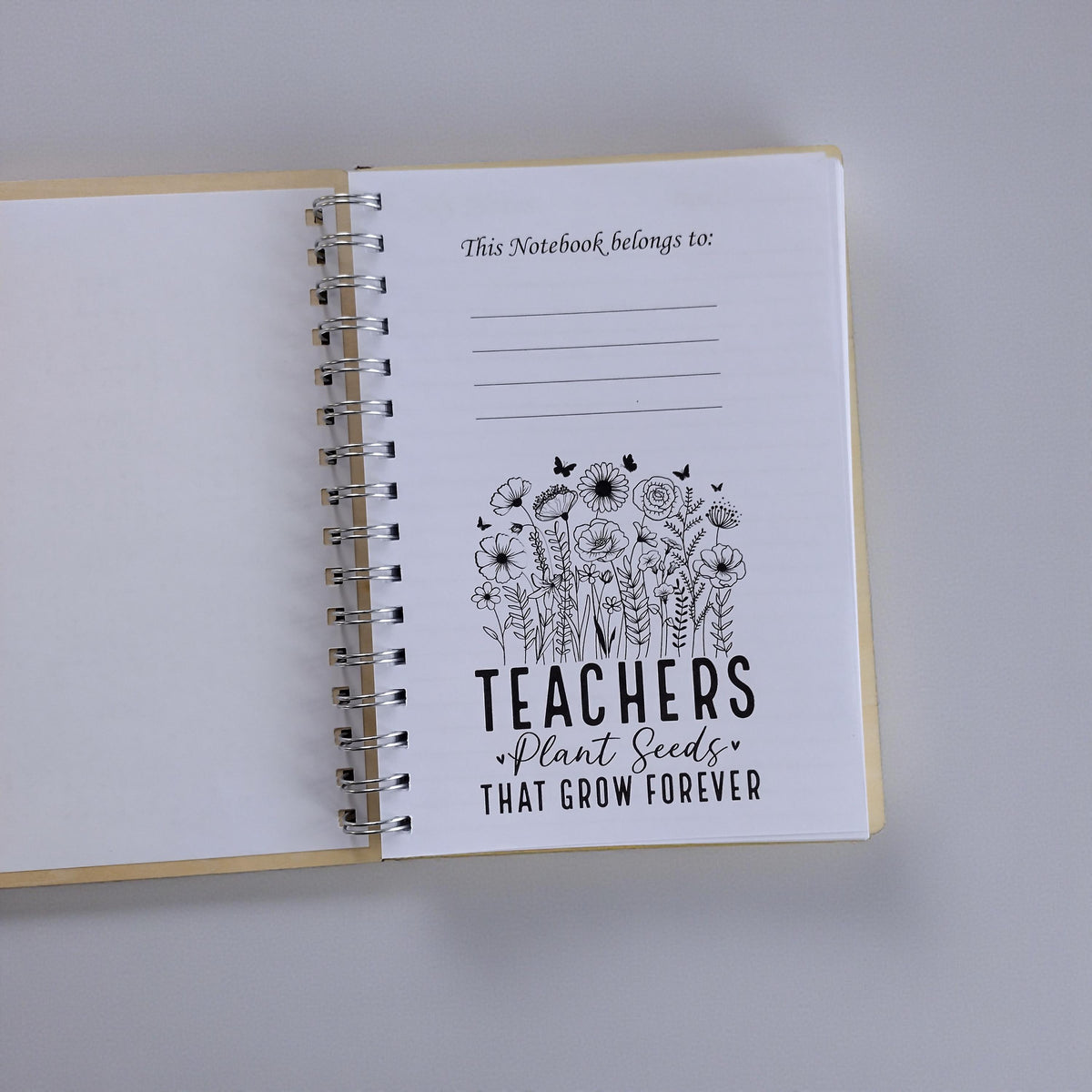 Personalised Teacher Gift Set, A5 Wooden Notebook + Bookmark + 13x13 Card, "Teachers Plant Seeds" End of Year Thank you, Teacher. - product photo 6