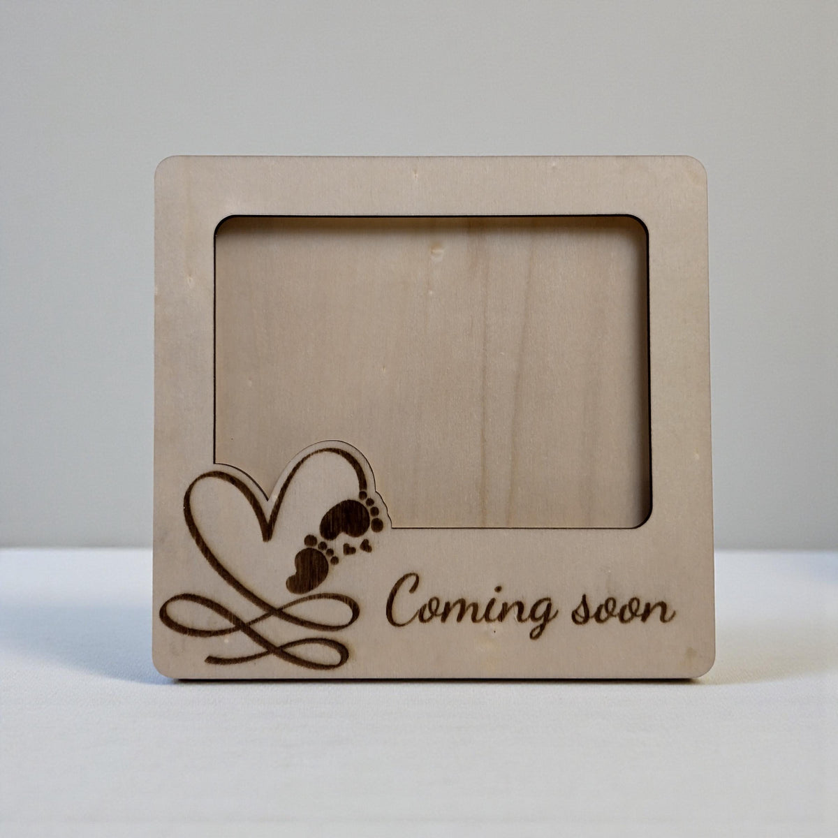 Wooden Ultrasound Photo Frame Magnet | Sonogram Fridge Magnet | Baby Scan Keepsake | Pregnancy Announcement Gift | Coming Soon - product photo 2