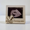 Wooden Ultrasound Photo Frame Magnet | Sonogram Fridge Magnet | Baby Scan Keepsake | Pregnancy Announcement Gift | Coming Soon