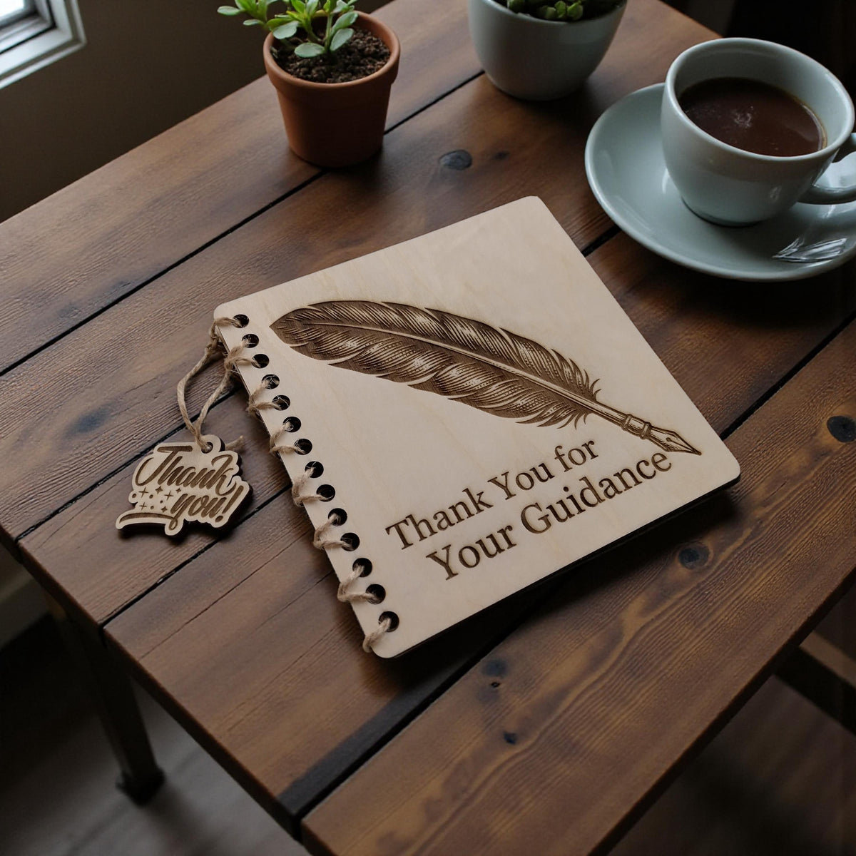 Personalised Wooden Teacher Card, Laser Engraved Thank You Gift, Mentor Tutor Coach Appreciation, End of Year Keepsake - product photo 3