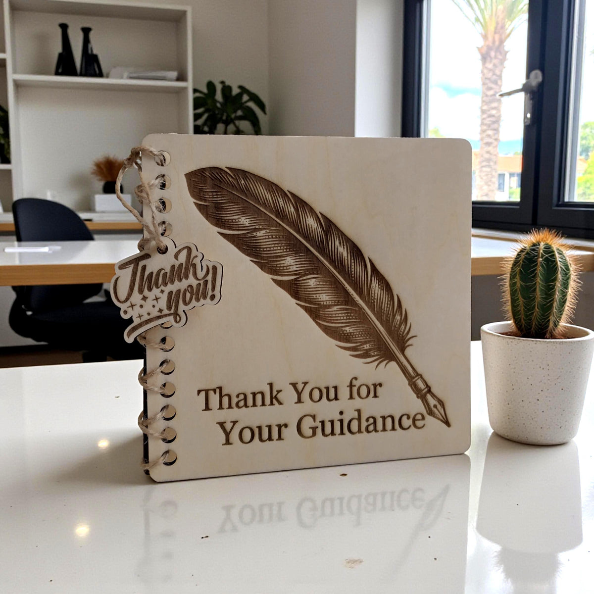Personalised Wooden Teacher Card, Laser Engraved Thank You Gift, Mentor Tutor Coach Appreciation, End of Year Keepsake