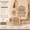 Personalised Teacher Gift Set, A5 Wooden Notebook + Bookmark + 13x13 Card, “Teachers Plant Seeds” End of Year Thank you, Teacher.