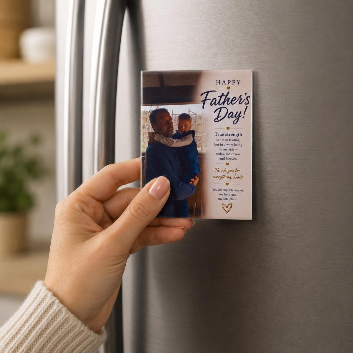 Father's Day Photo Fridge Magnet, Personalised Dad Gift, Custom Photo Magnet From Kids, Daddy Keepsake Gift, 2.5x3.5 - product photo 4