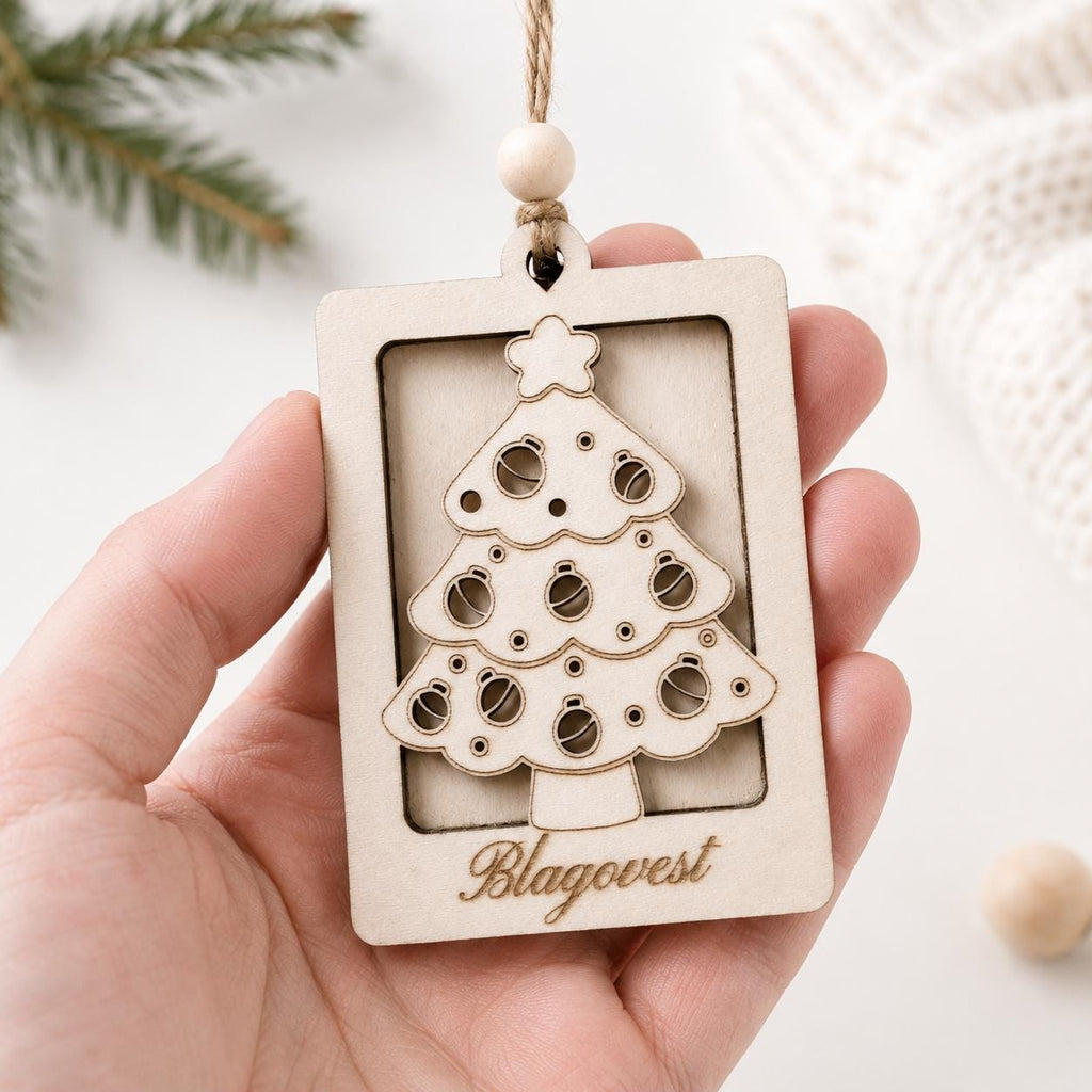 Personalised Wooden Christmas Money Holder Ornament | Christmas Tree Ornament with Name Engraving | Gift for Kids, Friends | Money Ornament - product photo 5