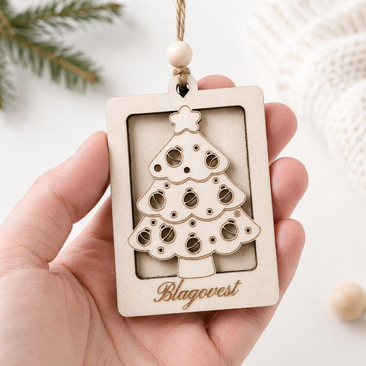 Personalised Wooden Christmas Money Holder Ornament | Christmas Tree Ornament with Name Engraving | Gift for Kids, Friends | Money Ornament - product photo 5