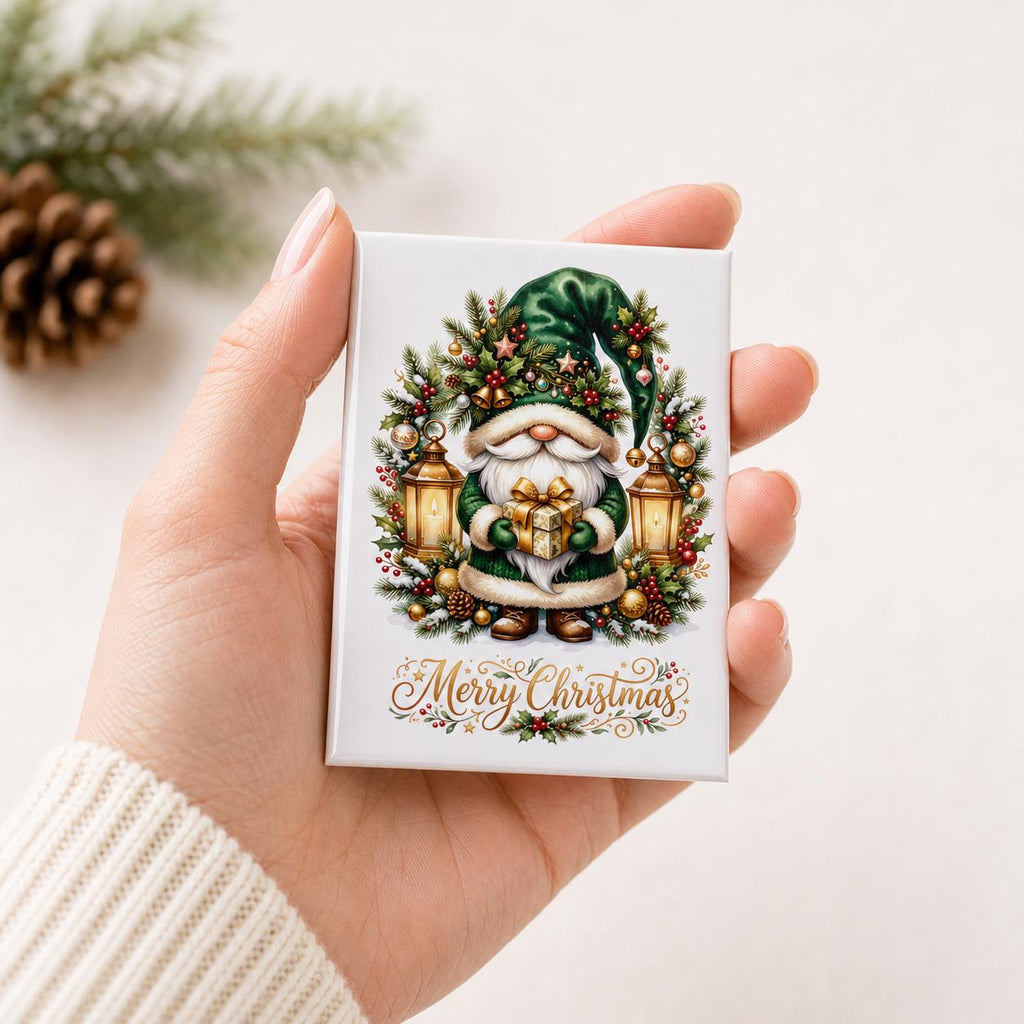 Christmas Gnome Fridge Magnet, Cute Merry Christmas Refrigerator Magnet, Holiday Gnome Decor, Xmas Stocking Stuffer Gift, Handmade Magnet - product photo 10
