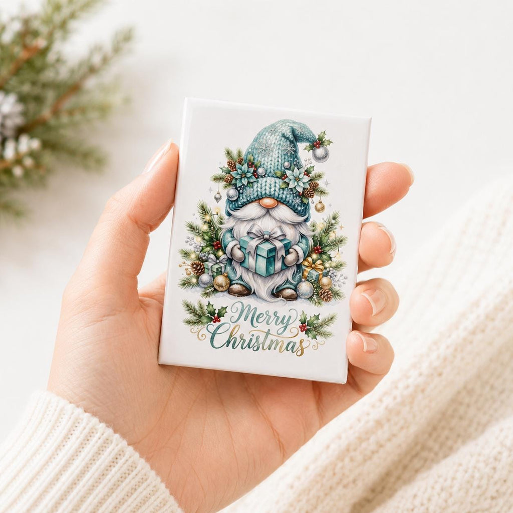 Christmas Gnome Fridge Magnet, Cute Merry Christmas Refrigerator Magnet, Holiday Gnome Decor, Xmas Stocking Stuffer Gift, Handmade Magnet - product photo 9