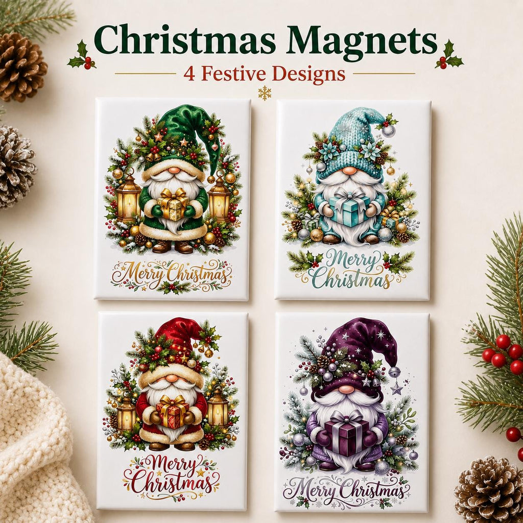Christmas Gnome Fridge Magnet, Cute Merry Christmas Refrigerator Magnet, Holiday Gnome Decor, Xmas Stocking Stuffer Gift, Handmade Magnet - product photo 2