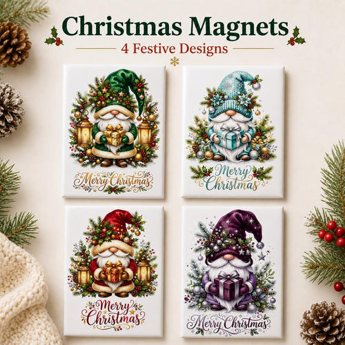 Christmas Gnome Fridge Magnet, Cute Merry Christmas Refrigerator Magnet, Holiday Gnome Decor, Xmas Stocking Stuffer Gift, Handmade Magnet - product photo 2