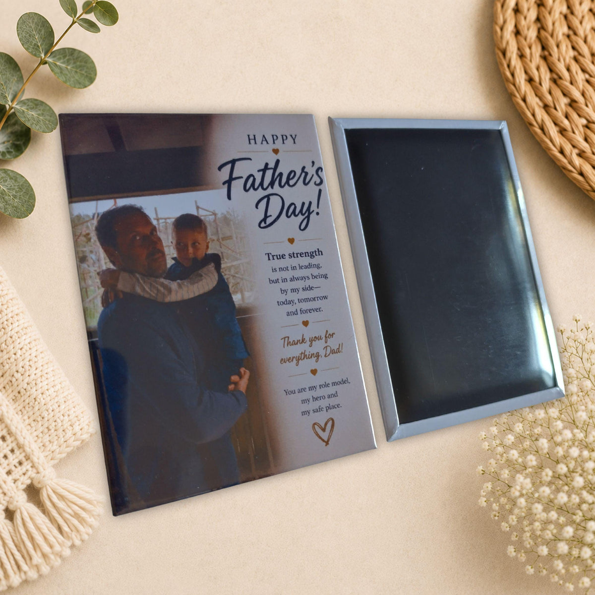 Father's Day Photo Fridge Magnet, Personalised Dad Gift, Custom Photo Magnet From Kids, Daddy Keepsake Gift, 2.5x3.5 - product photo 2