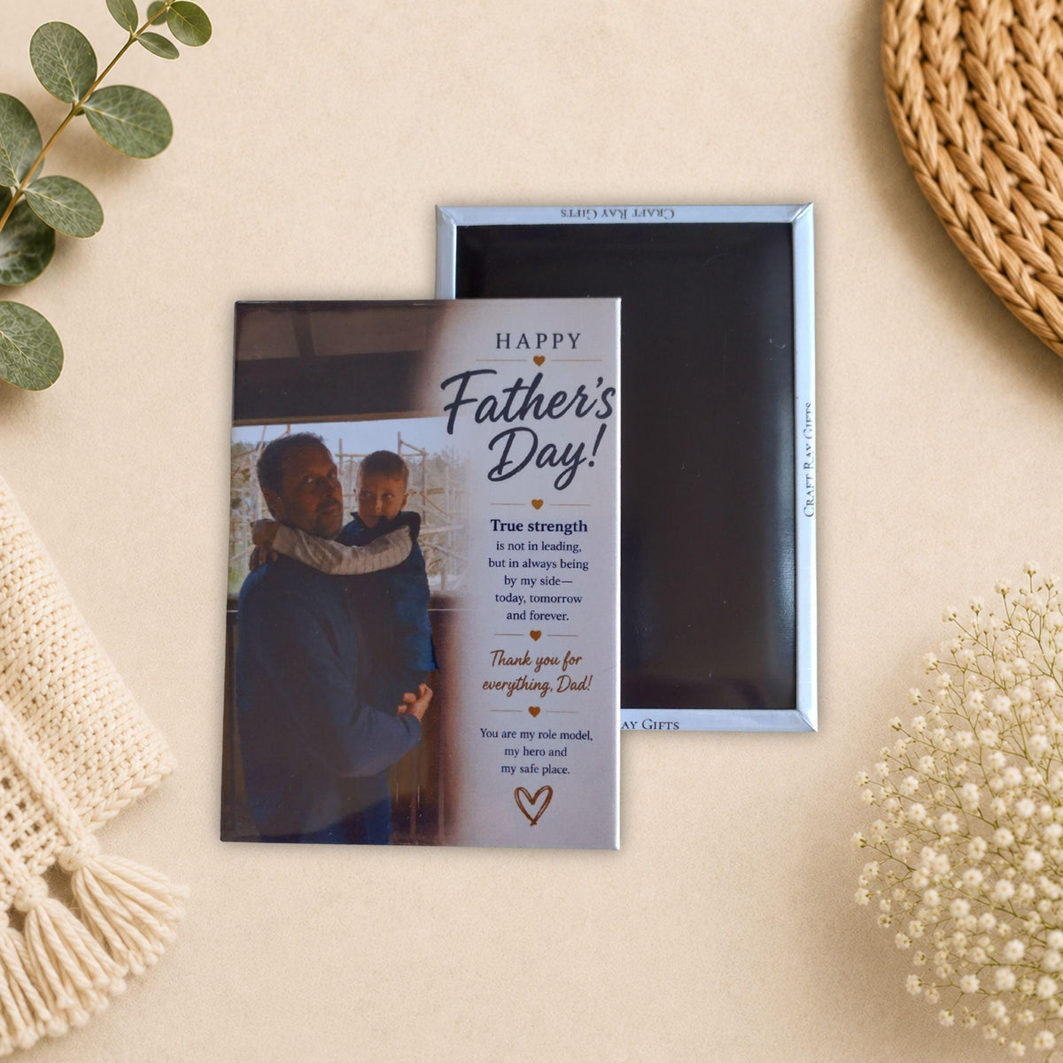 Father's Day Photo Fridge Magnet, Personalised Dad Gift, Custom Photo Magnet From Kids, Daddy Keepsake Gift, 2.5x3.5 - product photo 3
