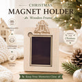 Personalized Wooden Christmas Photo Frame | Magnetic Birch Picture Holder | Custom Family Keepsake | Laser Cut Holiday Gift Display