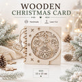 Personalized wooden Christmas greeting card | Custom engraved holiday greeting card | Wood Christmas card | Laser-cut wooden ornament design