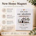 Personalized New Home Magnet, Housewarming Gift, New Home New Adventures Fridge Magnet, First Home Gift, Custom Names & Date Keepsake