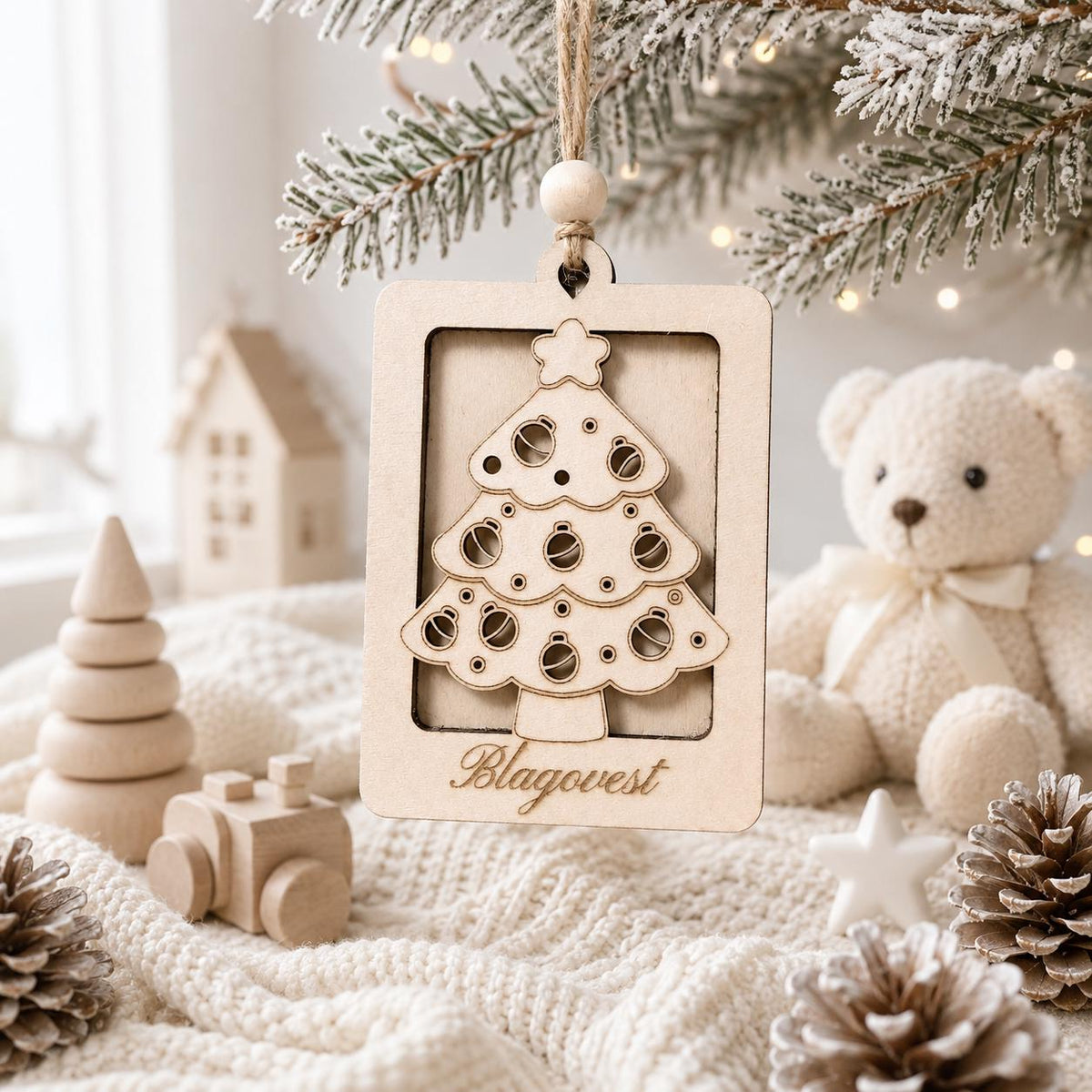 Personalised Wooden Christmas Money Holder Ornament | Christmas Tree Ornament with Name Engraving | Gift for Kids, Friends | Money Ornament - product photo 4