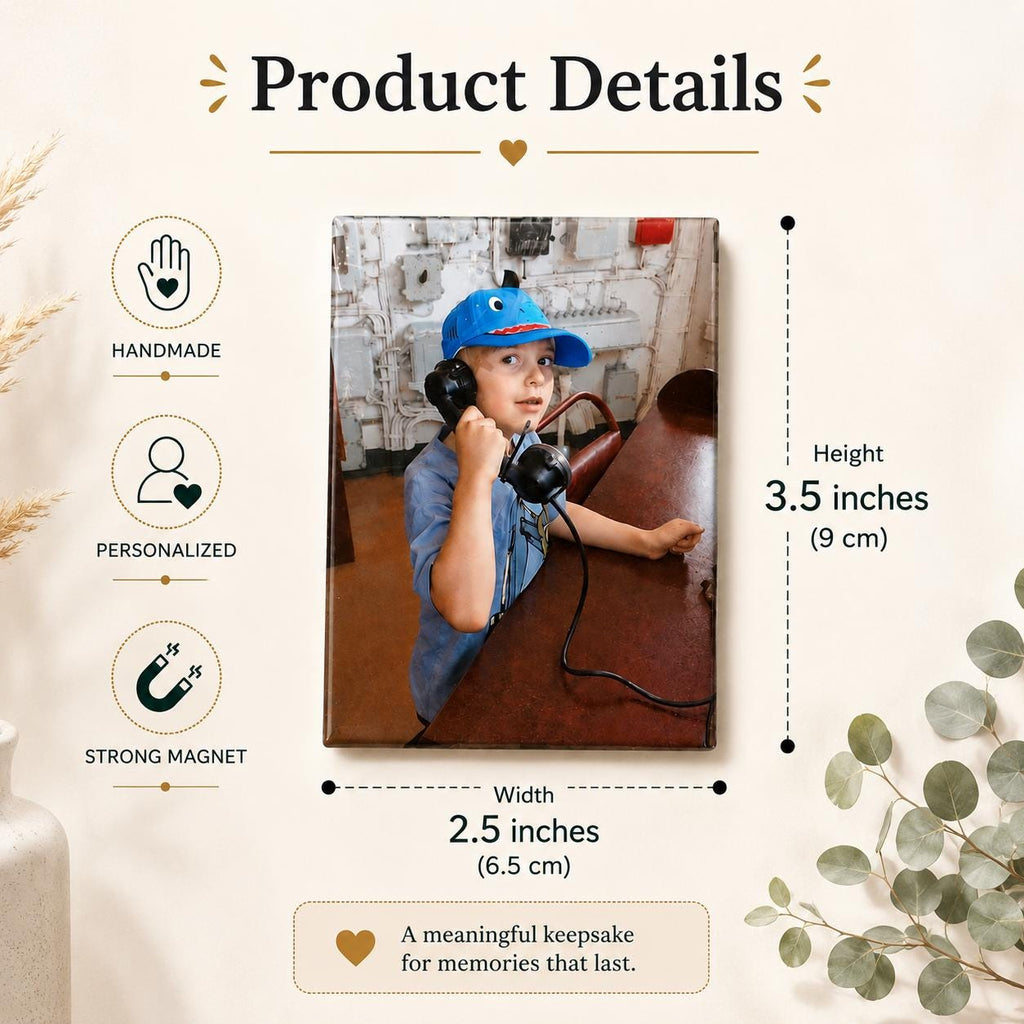 Personalized Photo Magnet, Custom Fridge Magnet with Your Picture, Handmade Photo Gift, Family Keepsake, Anniversary Gift, Custom Magnet - product photo 2